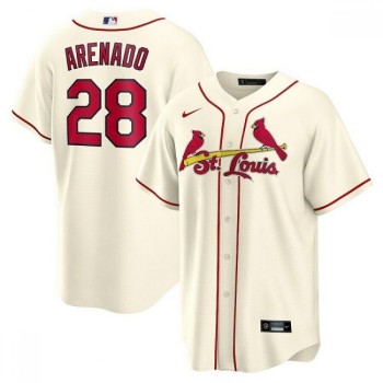 Men's St. Louis Cardinals #28 Nolan Arenado Cream Cool Base Stitched Jersey Men's St. Louis Cardinals #28 Nolan Arenado Cream Cool Base Stitched Jersey