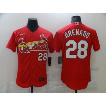 Men's St. Louis Cardinals #28 Nolan Arenado Red Flex Base Stitched Jersey Men's St. Louis Cardinals #28 Nolan Arenado Red Flex Base Stitched Jersey