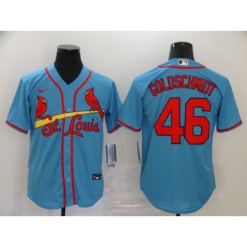 Men's St. Louis Cardinals #46 Paul Goldschmidt Blue Cool Base Stitched MLB Jersey Men's St. Louis Cardinals #46 Paul Goldschmidt Blue Cool Base Stitched MLB Jersey