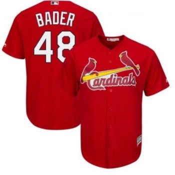 Men's St. Louis Cardinals #48 Harrison Bader Red Cool Base Stitched MLB Jersey Men's St. Louis Cardinals #48 Harrison Bader Red Cool Base Stitched MLB Jersey