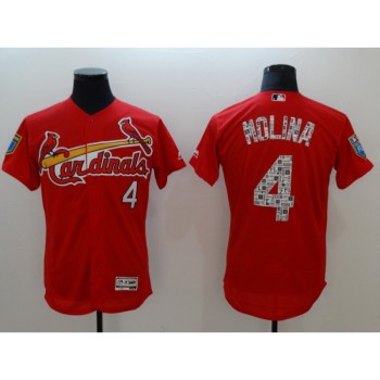 Men's St. Louis Cardinals #4 Yadier Molina Red 2018 Spring Training Flexbase Stitched MLB Jersey Men's St. Louis Cardinals #4 Yadier Molina Red 2018 Spring Training Flexbase Stitched MLB Jersey