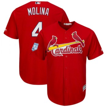 Men's St. Louis Cardinals #4 Yadier Molina Red 2019 Spring Training Cool Base Stitched MLB Jersey Men's St. Louis Cardinals #4 Yadier Molina Red 2019 Spring Training Cool Base Stitched MLB Jersey