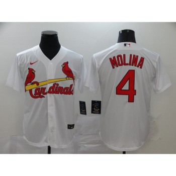Men's St. Louis Cardinals #4 Yadier Molina White Cool Base Stitched MLB Jersey Men's St. Louis Cardinals #4 Yadier Molina White Cool Base Stitched MLB Jersey