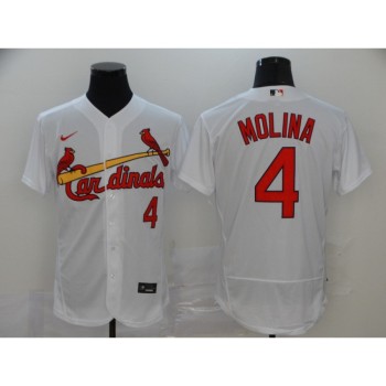 Men's St. Louis Cardinals #4 Yadier Molina White Flex Base Stitched MLB Jersey Men's St. Louis Cardinals #4 Yadier Molina White Flex Base Stitched MLB Jersey