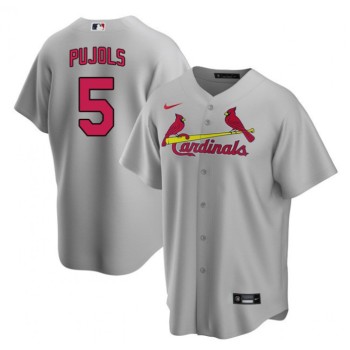 Men's St. Louis Cardinals #5 Albert Pujols Grey Cool Base Stitched Jersey Men's St. Louis Cardinals #5 Albert Pujols Grey Cool Base Stitched Jersey