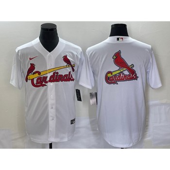 Men's St. Louis Cardinals White Big Team Logo in Back Cool Base Stitched Jersey Men's St. Louis Cardinals White Big Team Logo in Back Cool Base Stitched Jersey