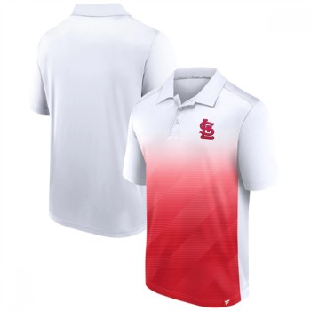 Men's St. Louis Cardinals White/Red iconic Parameter Sublimated Polo Men's St. Louis Cardinals White/Red iconic Parameter Sublimated Polo