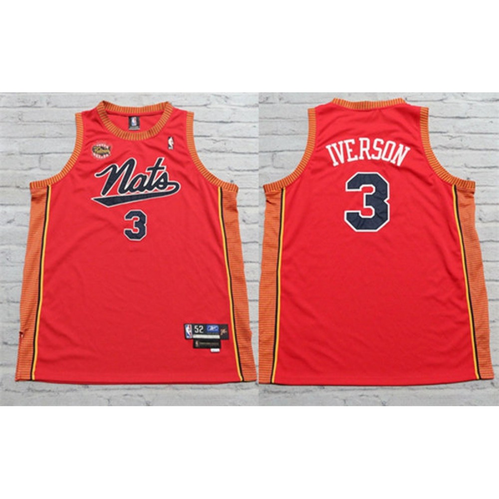 Men's Syracuse Orange #3 Allen Iverson Red Stitched Basketball Jersey