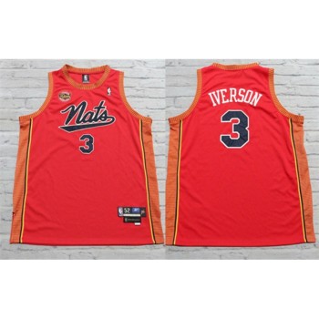 Men's Syracuse Orange #3 Allen Iverson Red Stitched Basketball Jersey Men's Syracuse Orange #3 Allen Iverson Red Stitched Basketball Jersey