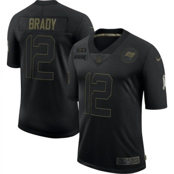Men's Tampa Bay Buccaneers #12 Tom Brady Black 2020 Salute To Service Limited Stitched Jersey Men's Tampa Bay Buccaneers #12 Tom Brady Black 2020 Salute To Service Limited Stitched Jersey