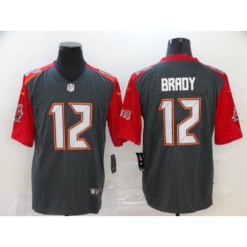 Men's Tampa Bay Buccaneers #12 Tom Brady Grey Vapor Untouchable Stitched NFL Jersey Men's Tampa Bay Buccaneers #12 Tom Brady Grey Vapor Untouchable Stitched NFL Jersey
