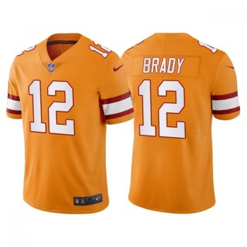 Men's Tampa Bay Buccaneers #12 Tom Brady Yellow Vapor Untouchable Limited Stitched Jersey Men's Tampa Bay Buccaneers #12 Tom Brady Yellow Vapor Untouchable Limited Stitched Jersey