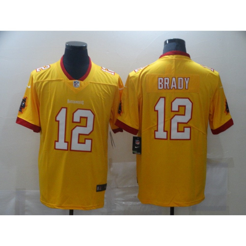 Men's Tampa Bay Buccaneers #12 Tom Brady Yellow Limited Stitched Jersey