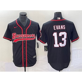 Men's Tampa Bay Buccaneers #13 Mike Evans Black Cool Base Stitched Baseball Jersey Men's Tampa Bay Buccaneers #13 Mike Evans Black Cool Base Stitched Baseball Jersey