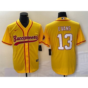 Men's Tampa Bay Buccaneers #13 Mike Evans Gold Cool Base Stitched Baseball Jersey Men's Tampa Bay Buccaneers #13 Mike Evans Gold Cool Base Stitched Baseball Jersey