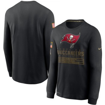 Men's Tampa Bay Buccaneers 2020 Black Salute to Service Sideline Performance Long Sleeve T-Shirt Men's Tampa Bay Buccaneers 2020 Black Salute to Service Sideline Performance Long Sleeve T-Shirt