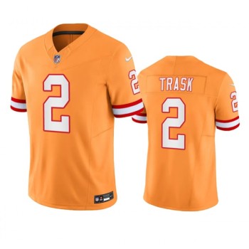 Men's Tampa Bay Buccaneers #2 Kyle Trask Orange 2023 F.U.S.E. Throwback Limited Stitched Jersey Men's Tampa Bay Buccaneers #2 Kyle Trask Orange 2023 F.U.S.E. Throwback Limited Stitched Jersey