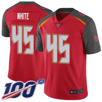Men's Tampa Bay Buccaneers #45 Devin White Red 2019 100th Season Vapor Untouchable Limited Stitched NFL Jersey Men's Tampa Bay Buccaneers #45 Devin White Red 2019 100th Season Vapor Untouchable Limited Stitched NFL Jersey