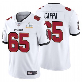 Men's Tampa Bay Buccaneers #65 Alex Cappa White 2021 Super Bowl LV Limited Stitched Jersey Men's Tampa Bay Buccaneers #65 Alex Cappa White 2021 Super Bowl LV Limited Stitched Jersey