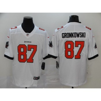 Men's Tampa Bay Buccaneers #87 Rob Gronkowski New White Vapor Untouchable Limited Stitched NFL Jersey Men's Tampa Bay Buccaneers #87 Rob Gronkowski New White Vapor Untouchable Limited Stitched NFL Jersey