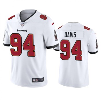 Men's Tampa Bay Buccaneers #94 Khalil Davis New White Vapor Untouchable Limited Stitched Jersey Men's Tampa Bay Buccaneers #94 Khalil Davis New White Vapor Untouchable Limited Stitched Jersey