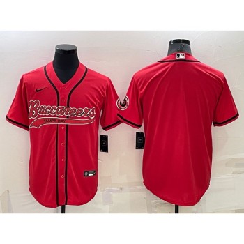 Men's Tampa Bay Buccaneers Blank Red Cool Base Stitched Baseball Jersey Men's Tampa Bay Buccaneers Blank Red Cool Base Stitched Baseball Jersey