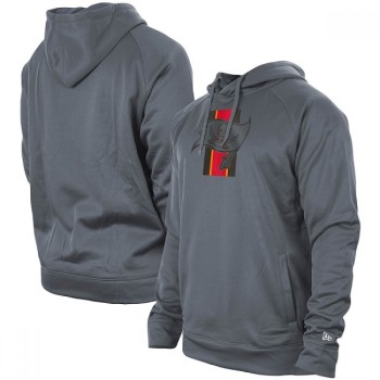 Men's Tampa Bay Buccaneers Gray New Era Training Camp Raglan Pullover Hoodie Men's Tampa Bay Buccaneers Gray New Era Training Camp Raglan Pullover Hoodie