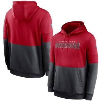 Men's Tampa Bay Buccaneers Red/Pewter Sideline Impact Lockup Performance Pullover Hoodie Men's Tampa Bay Buccaneers Red/Pewter Sideline Impact Lockup Performance Pullover Hoodie