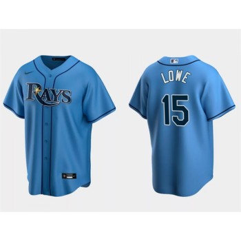 Men's Tampa Bay Rays #15 Josh Lowe Light Blue Cool Base Stitched Baseball Jersey Men's Tampa Bay Rays #15 Josh Lowe Light Blue Cool Base Stitched Baseball Jersey