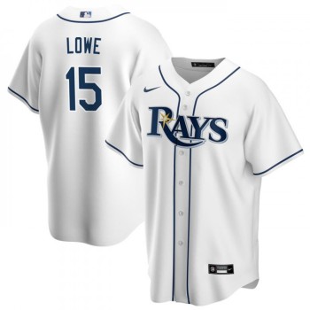 Men's Tampa Bay Rays #15 Josh Lowe White Cool Base Stitched Baseball Jersey Men's Tampa Bay Rays #15 Josh Lowe White Cool Base Stitched Baseball Jersey
