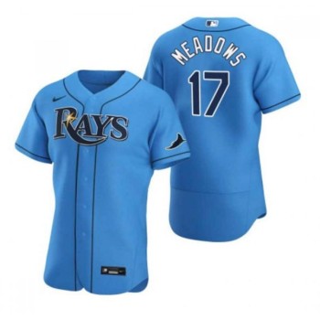 Men's Tampa Bay Rays #17 Austin Meadows Blue Flex Base Stitched Jersey Men's Tampa Bay Rays #17 Austin Meadows Blue Flex Base Stitched Jersey