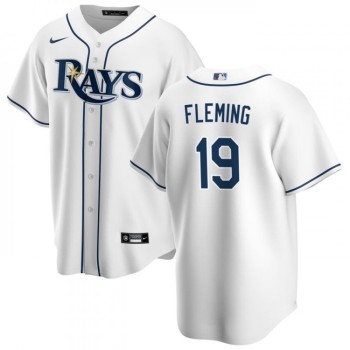 Men's Tampa Bay Rays #19 Josh Fleming White Cool Base Stitched Baseball Jersey Men's Tampa Bay Rays #19 Josh Fleming White Cool Base Stitched Baseball Jersey