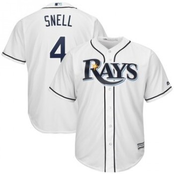 Men's Tampa Bay Rays #4 Blake Snell White Cool Base Stitched MLB Jersey Men's Tampa Bay Rays #4 Blake Snell White Cool Base Stitched MLB Jersey