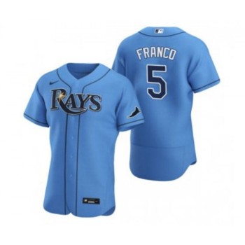 Men's Tampa Bay Rays #5 Wander Franco Blue Flex Base Stitched Jersey Men's Tampa Bay Rays #5 Wander Franco Blue Flex Base Stitched Jersey