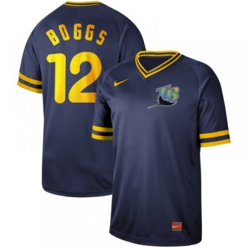 Men's Tampa Bay Rays Navy #12 Wade BoggsRed Cooperstown Collection Legend Stitched MLB Jersey Men's Tampa Bay Rays Navy #12 Wade BoggsRed Cooperstown Collection Legend Stitched MLB Jersey
