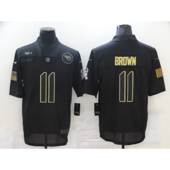 Men's Tennessee Titans #11 A.J. Brown 2020 Black Salute To Service Limited Stitched Jersey Men's Tennessee Titans #11 A.J. Brown 2020 Black Salute To Service Limited Stitched Jersey