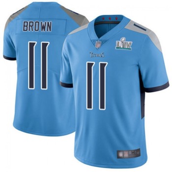 Men's Tennessee Titans #11 A.J. Brown Super Bowl LIV Blue Vapor Untouchable Stitched NFL Jersey Men's Tennessee Titans #11 A.J. Brown Super Bowl LIV Blue Vapor Untouchable Stitched NFL Jersey