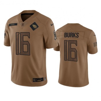 Men's Tennessee Titans #16 Treylon Burks 2023 Brown Salute To Service Stitched Football Jersey Men's Tennessee Titans #16 Treylon Burks 2023 Brown Salute To Service Stitched Football Jersey