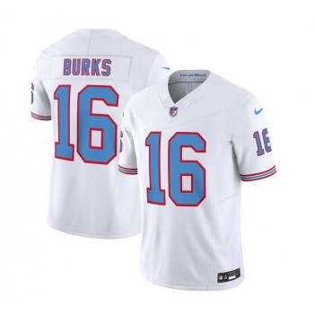Men's Tennessee Titans #16 Treylon Burks White 2023 F.U.S.E. Vapor Limited Throwback Stitched Football Jersey Men's Tennessee Titans #16 Treylon Burks White 2023 F.U.S.E. Vapor Limited Throwback Stitched Football Jersey