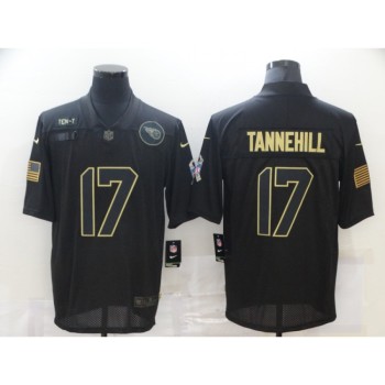 Men's Tennessee Titans #17 Ryan Tannehill 2020 Black Salute To Service Limited Stitched Jersey Men's Tennessee Titans #17 Ryan Tannehill 2020 Black Salute To Service Limited Stitched Jersey