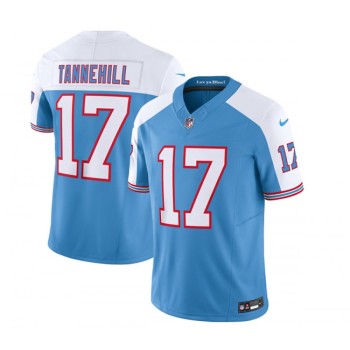 Men's Tennessee Titans #17 Ryan Tannehill Blue/White 2023 F.U.S.E. Vapor Limited Throwback Stitched Football Jersey Men's Tennessee Titans #17 Ryan Tannehill Blue/White 2023 F.U.S.E. Vapor Limited Throwback Stitched Football Jersey