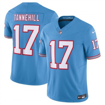 Men's Tennessee Titans #17 Ryan Tannehill Light Blue 2023 F.U.S.E. Vapor Limited Throwback Stitched Football Jersey Men's Tennessee Titans #17 Ryan Tannehill Light Blue 2023 F.U.S.E. Vapor Limited Throwback Stitched Football Jersey