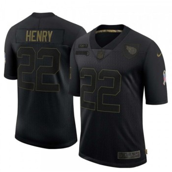 Men's Tennessee Titans #22 Derrick Henry 2020 Black Salute To Service Limited Stitched Jersey Men's Tennessee Titans #22 Derrick Henry 2020 Black Salute To Service Limited Stitched Jersey