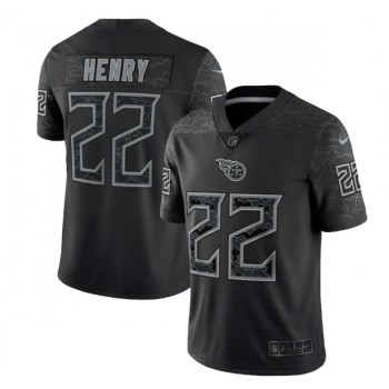 Men's Tennessee Titans #22 Derrick Henry Black Reflective Limited Stitched Football Jersey Men's Tennessee Titans #22 Derrick Henry Black Reflective Limited Stitched Football Jersey