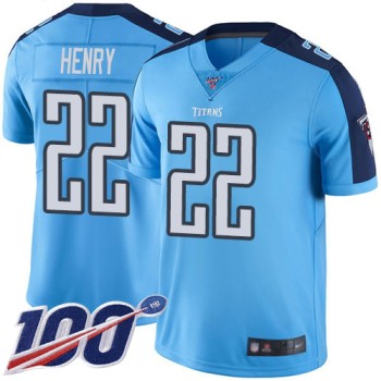 Men's Tennessee Titans #22 Derrick Henry Blue 2019 100th Season Vapor Untouchable Limited Stitched NFL Jersey Men's Tennessee Titans #22 Derrick Henry Blue 2019 100th Season Vapor Untouchable Limited Stitched NFL Jersey