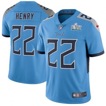 Men's Tennessee Titans #22 Derrick Henry Super Bowl LIV Blue Vapor Untouchable Stitched NFL Jersey Men's Tennessee Titans #22 Derrick Henry Super Bowl LIV Blue Vapor Untouchable Stitched NFL Jersey
