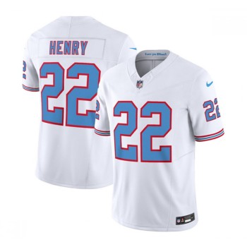 Men's Tennessee Titans #22 Derrick Henry White 2023 F.U.S.E. Vapor Limited Throwback Stitched Football Jersey Men's Tennessee Titans #22 Derrick Henry White 2023 F.U.S.E. Vapor Limited Throwback Stitched Football Jersey