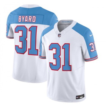 Men's Tennessee Titans #31 Kevin Byard White/Blue 2023 F.U.S.E. Vapor Limited Throwback Stitched Football Jersey Men's Tennessee Titans #31 Kevin Byard White/Blue 2023 F.U.S.E. Vapor Limited Throwback Stitched Football Jersey