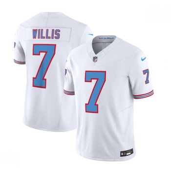 Men's Tennessee Titans #7 Malik Willis White 2023 F.U.S.E. Vapor Limited Throwback Stitched Football Jersey Men's Tennessee Titans #7 Malik Willis White 2023 F.U.S.E. Vapor Limited Throwback Stitched Football Jersey