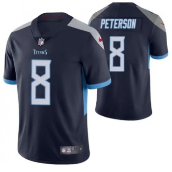 Men's Tennessee Titans #8 Adrian Peterson Navy Vapor Untouchable Stitched Jersey Men's Tennessee Titans #8 Adrian Peterson Navy Vapor Untouchable Stitched Jersey
